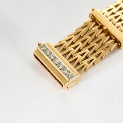 Bracelet ceinture souple or jaune et diamants