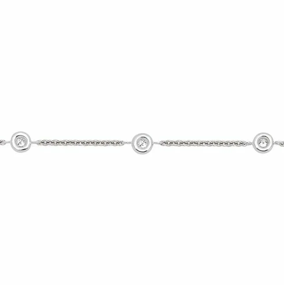Bracelet Chaine or blanc diamant