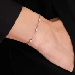 Bracelet Chaine or blanc diamant