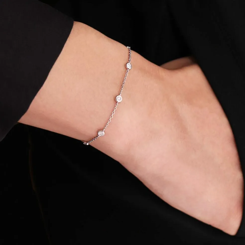 Bracelet Chaine or blanc diamant