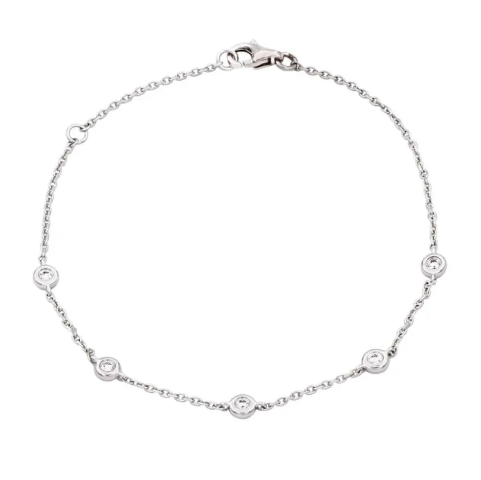 Bracelet Chaine or blanc diamant