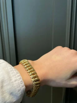 Bracelet chaîne américain en or jaune 18 carats