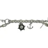 Bracelet Chaîne Argent Boussole Bateau Ancre Drapeau Et Nœud
