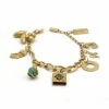 Bracelet Charms - Or, Diamants, Résine & Amazonite