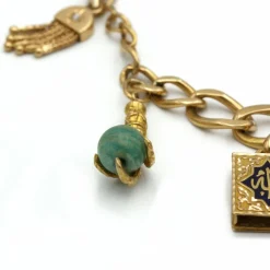 Bracelet Charms - Or, Diamants, Résine & Amazonite