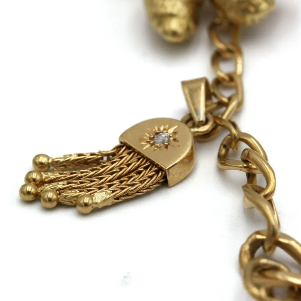 Bracelet Charms - Or, Diamants, Résine & Amazonite