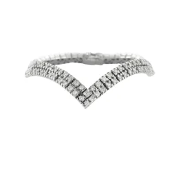 Bracelet Chevron Or Gris Diamants