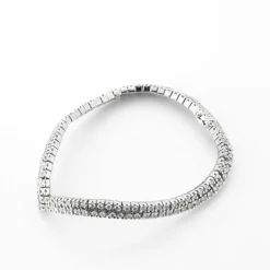 Bracelet Chevron Or Gris Diamants