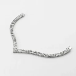 Bracelet Chevron Or Gris Diamants