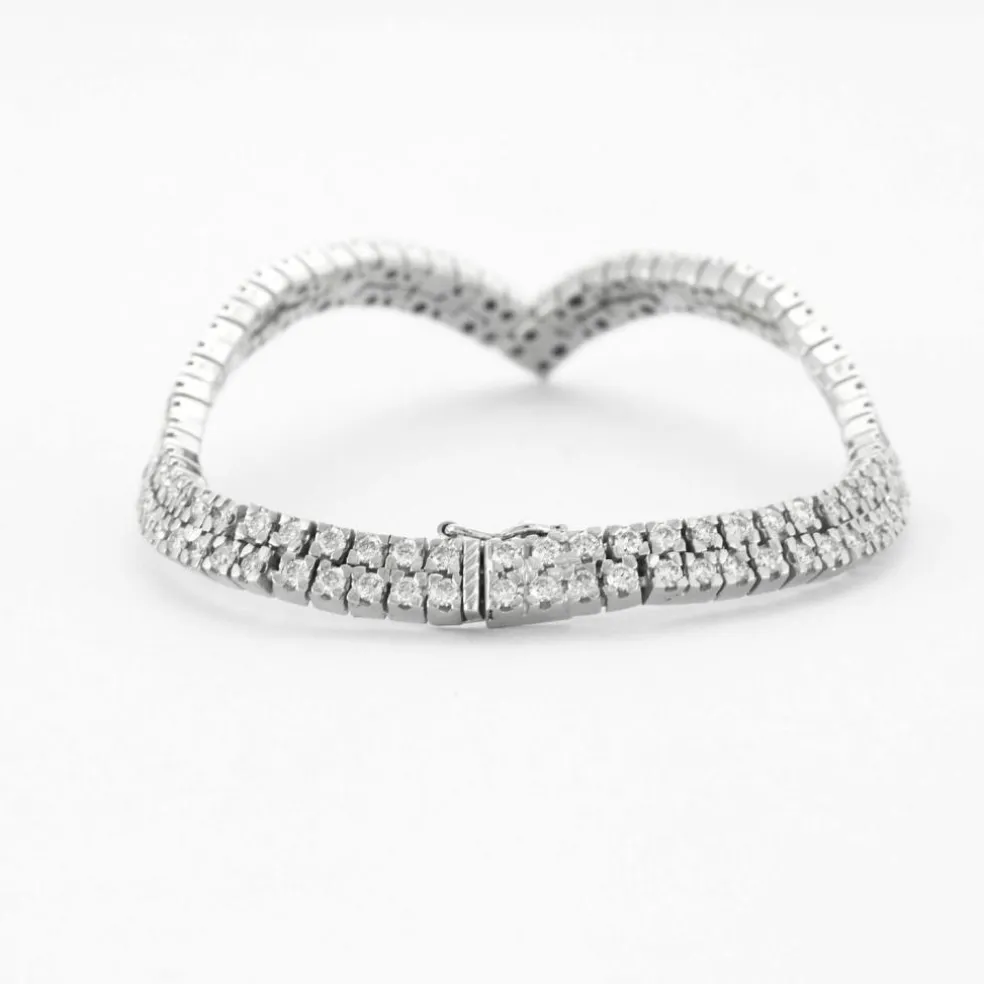 Bracelet Chevron Or Gris Diamants