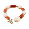 Bracelet corail rouge et rose pale