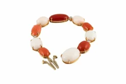 Bracelet corail rouge et rose pale