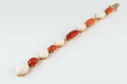 Bracelet corail rouge et rose pale