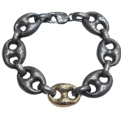 Bracelet corde argent et or