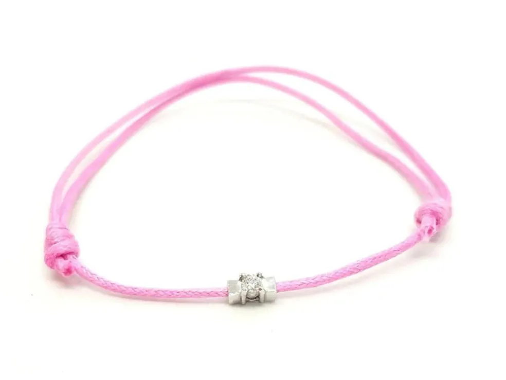 Bracelet Cordon Or blanc Diamant