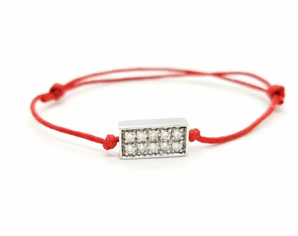Bracelet Cordon Or blanc Diamant