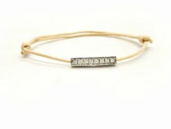 Bracelet Cordon Or blanc Diamant