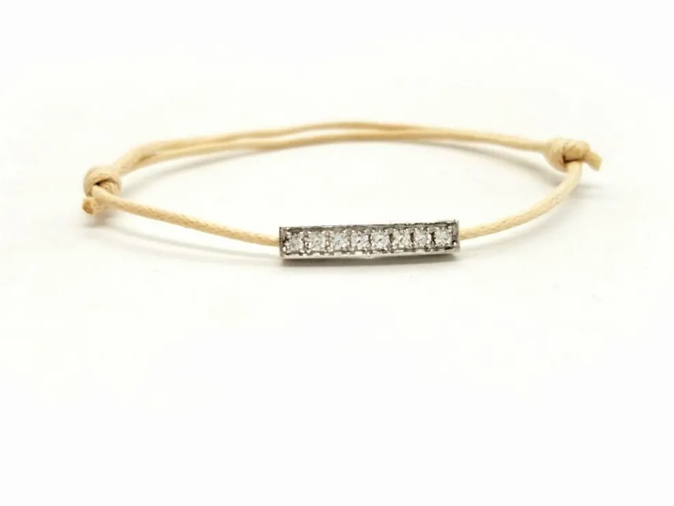 Bracelet Cordon Or blanc Diamant