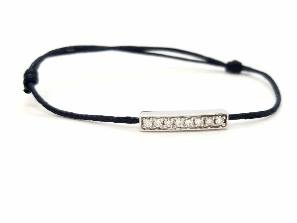 Bracelet Cordon Or blanc Diamant