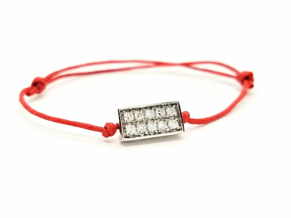 Bracelet Cordon Or blanc Diamant