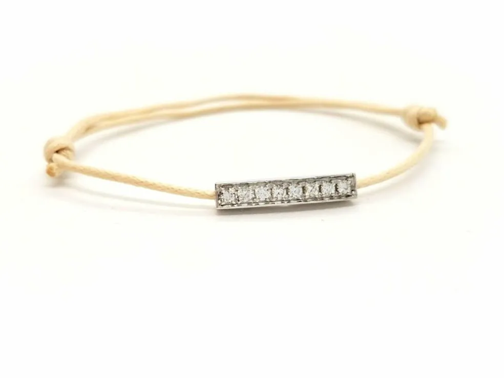Bracelet Cordon Or blanc Diamant