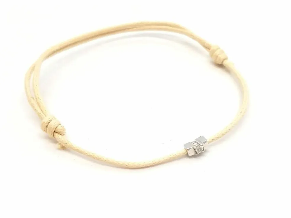 Bracelet Cordon Or blanc Diamant