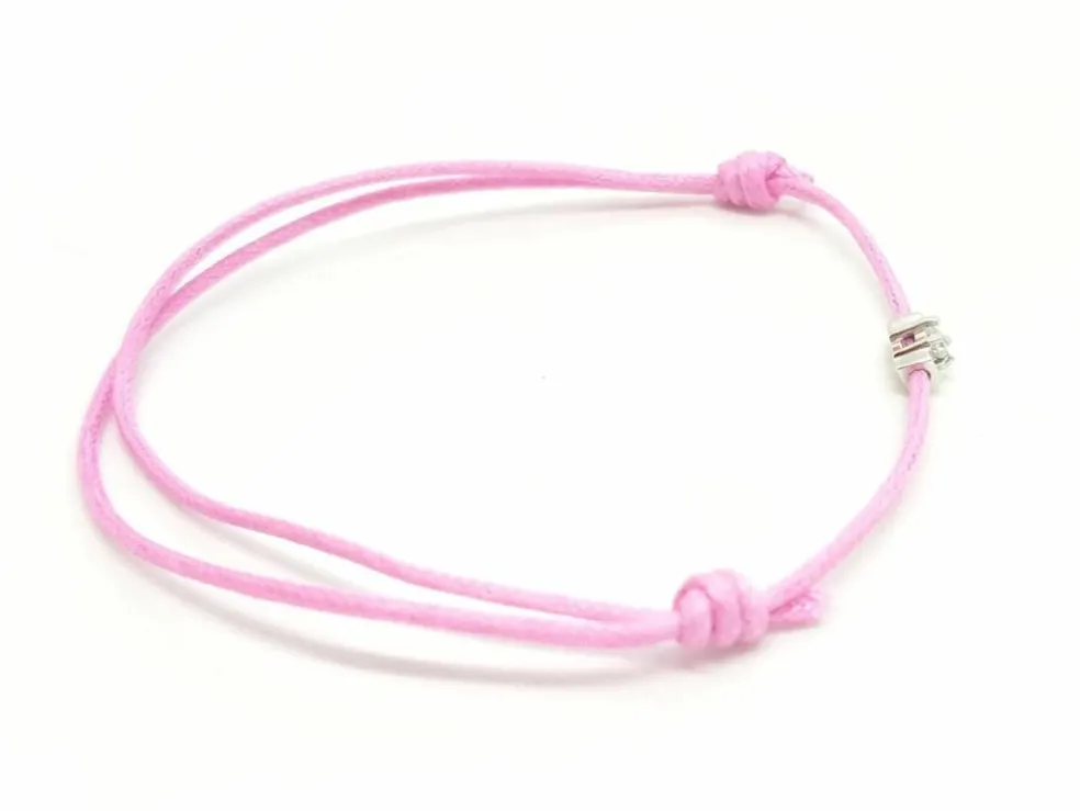 Bracelet Cordon Or blanc Diamant