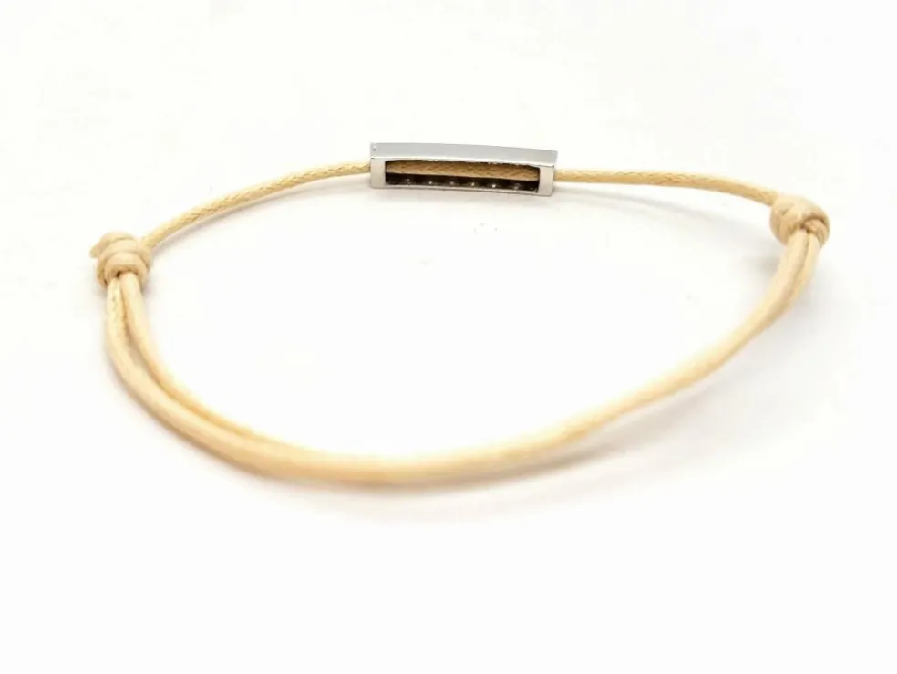 Bracelet Cordon Or blanc Diamant