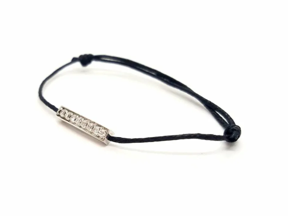 Bracelet Cordon Or blanc Diamant