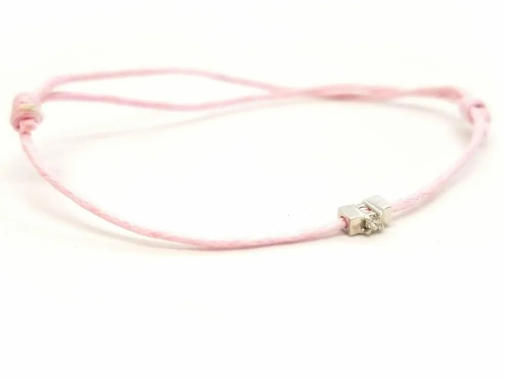 Bracelet Cordon Or blanc Diamant