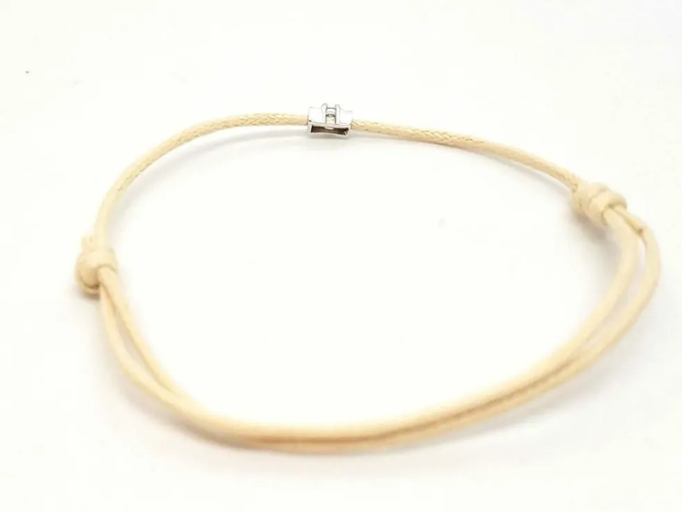 Bracelet Cordon Or blanc Diamant