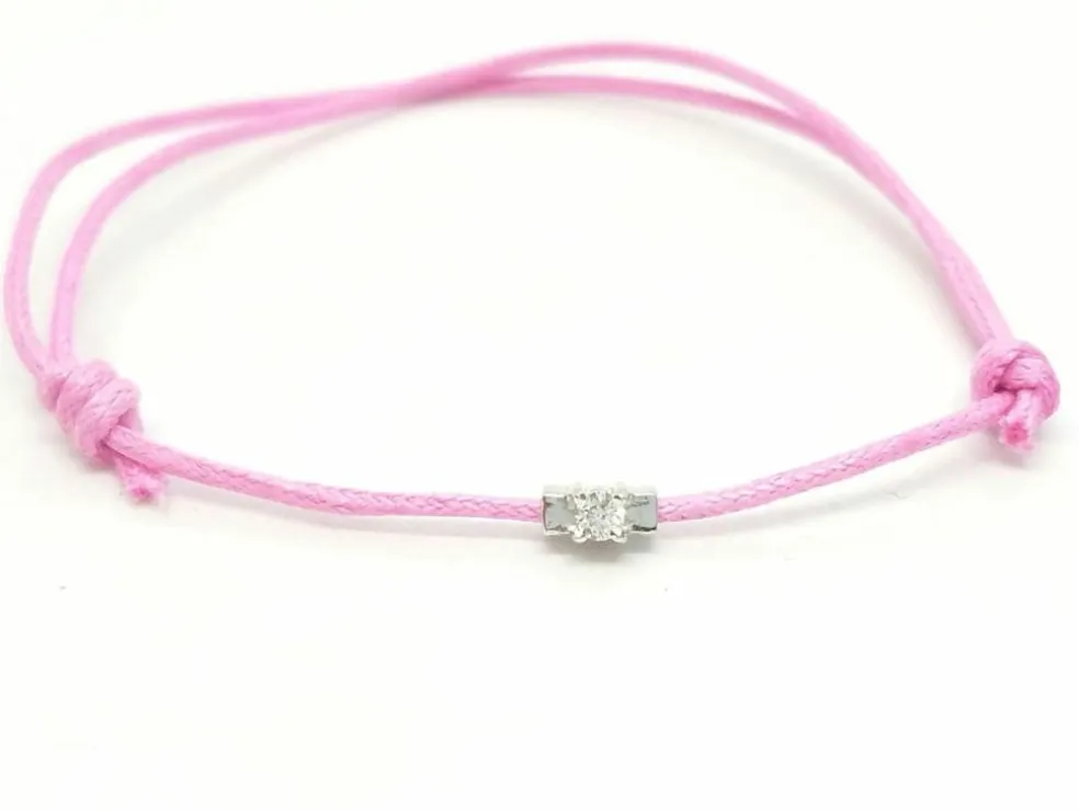 Bracelet Cordon Or blanc Diamant