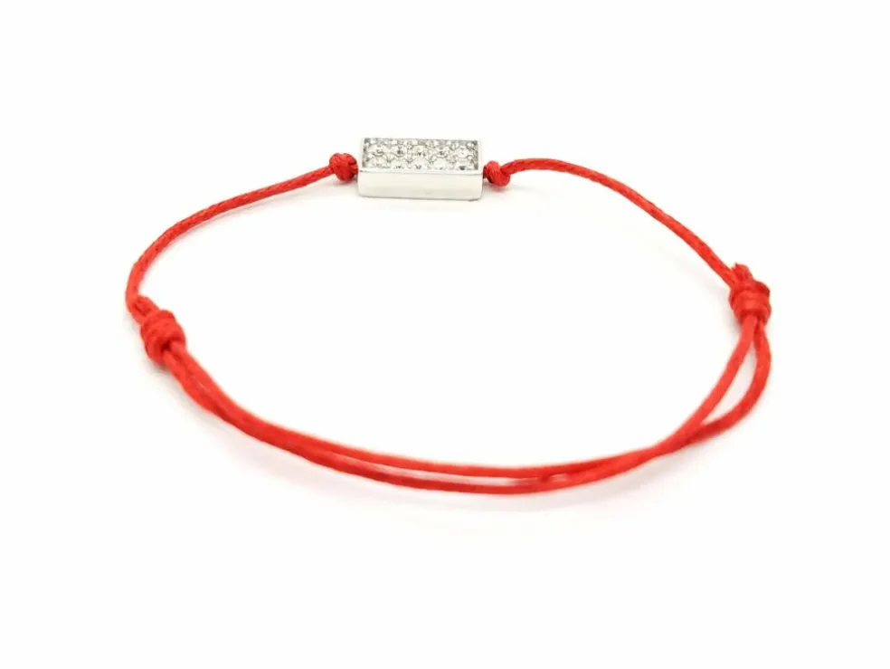 Bracelet Cordon Or blanc Diamant