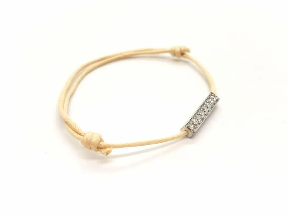 Bracelet Cordon Or blanc Diamant