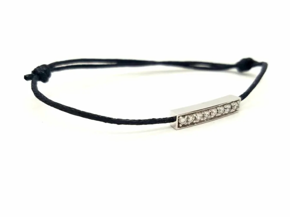 Bracelet Cordon Or blanc Diamant
