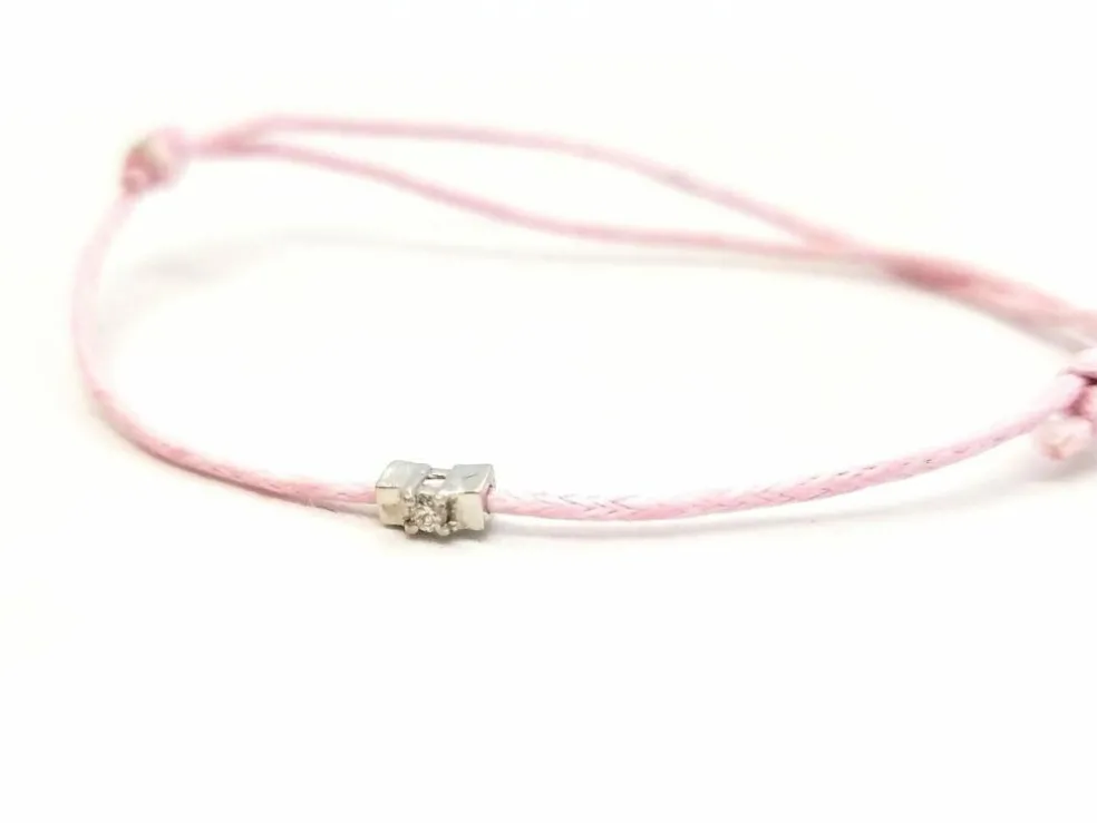 Bracelet Cordon Or blanc Diamant
