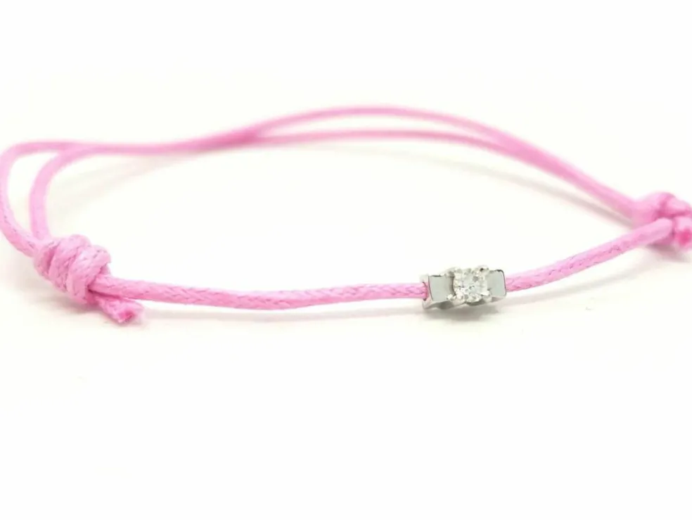 Bracelet Cordon Or blanc Diamant