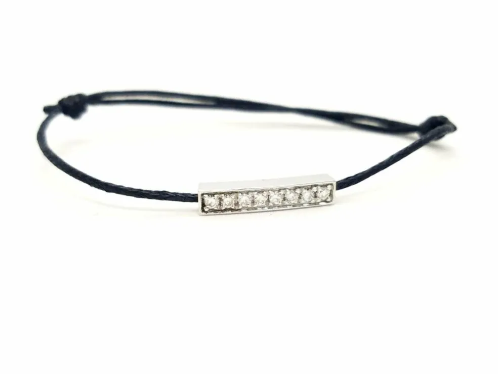 Bracelet Cordon Or blanc Diamant