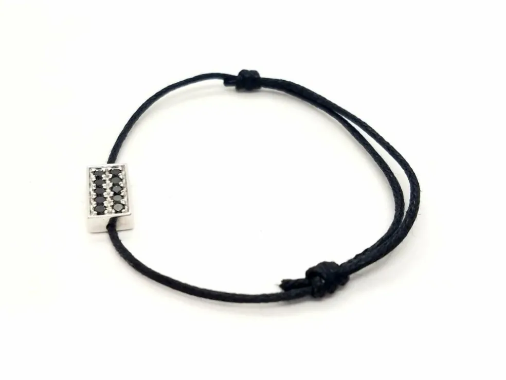 Bracelet Cordon Or blanc Diamant