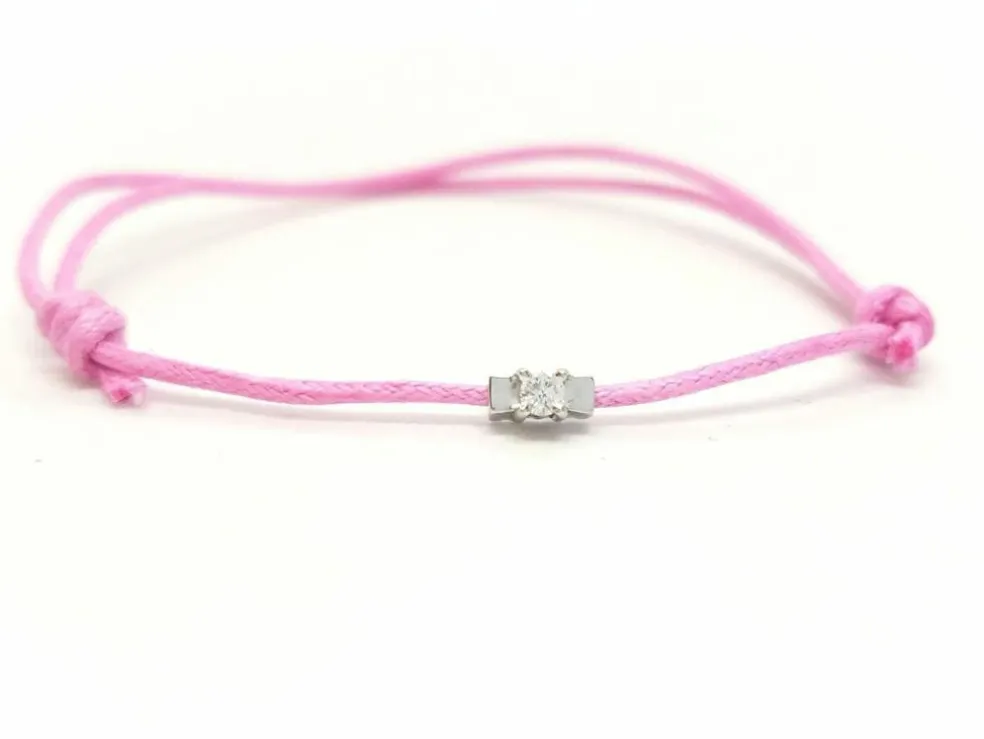 Bracelet Cordon Or blanc Diamant