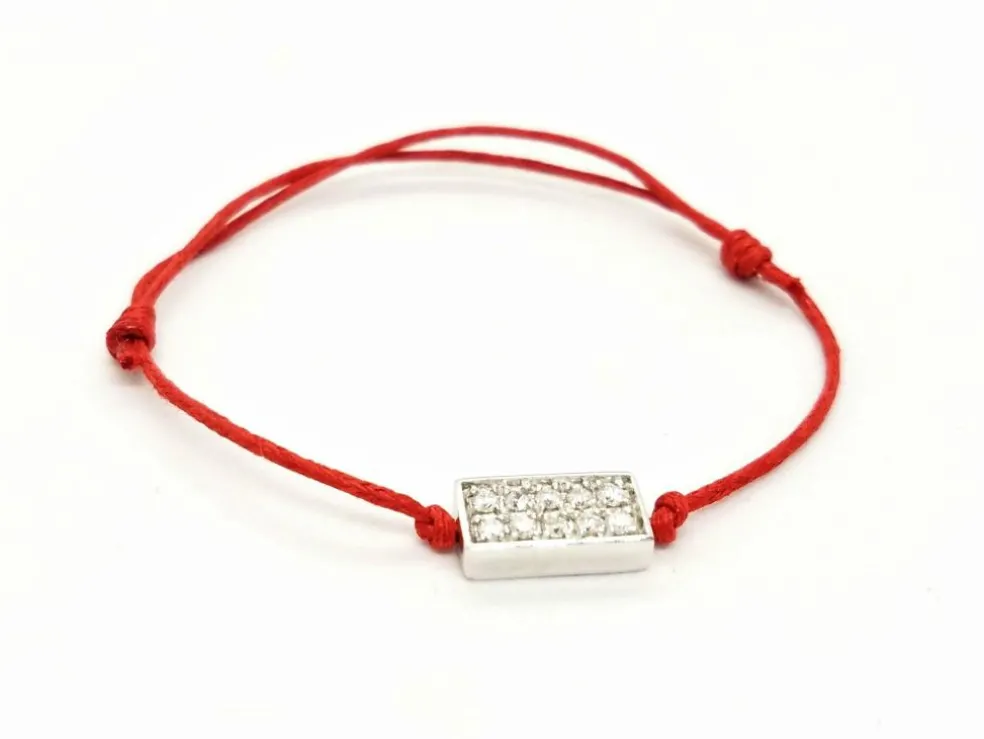 Bracelet Cordon Or blanc Diamant