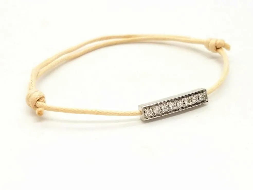 Bracelet Cordon Or blanc Diamant