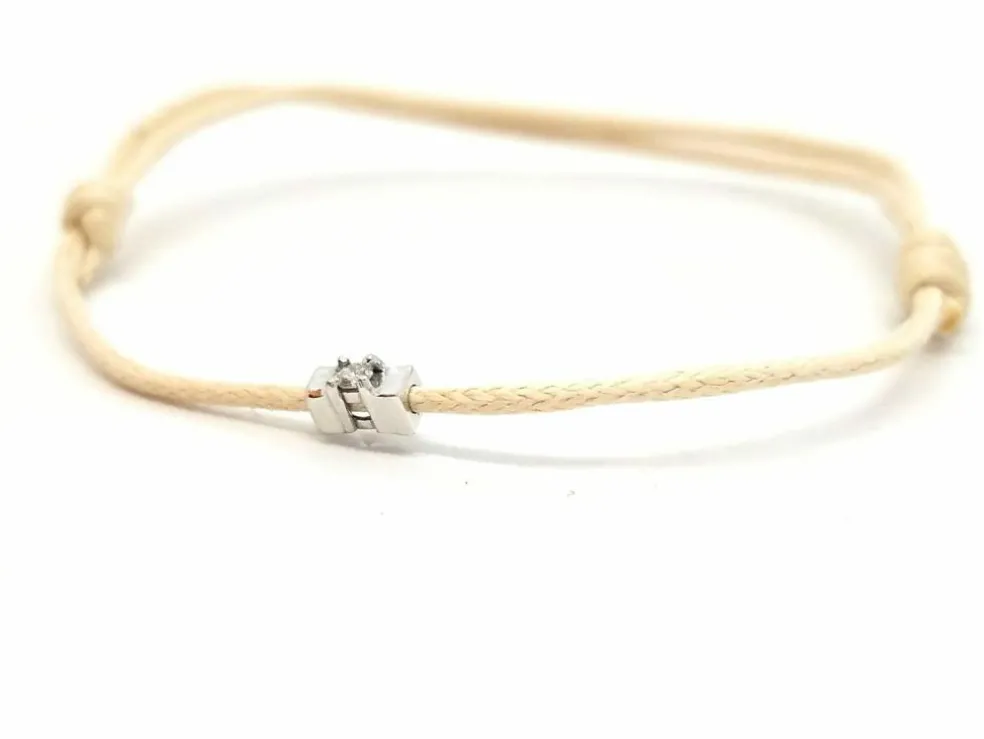 Bracelet Cordon Or blanc Diamant