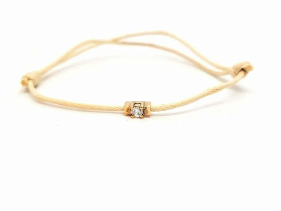 Bracelet Cordon Or rose Diamant
