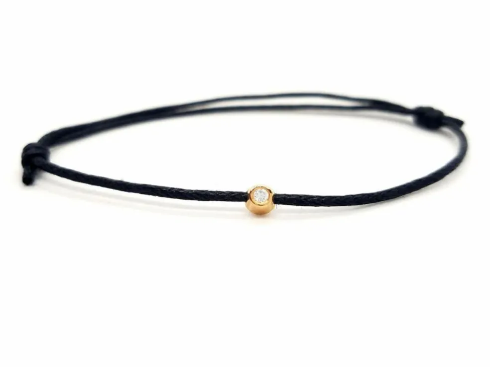 Bracelet Cordon Or rose Diamant