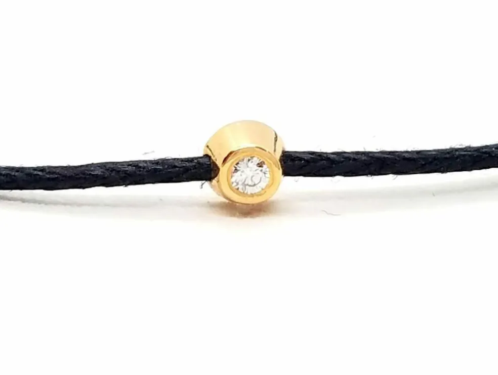 Bracelet Cordon Or rose Diamant
