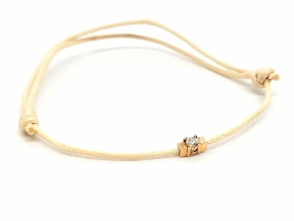 Bracelet Cordon Or rose Diamant