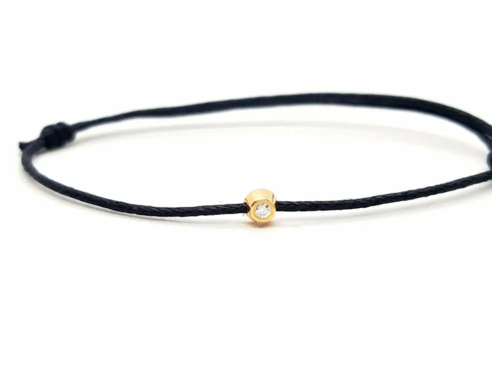 Bracelet Cordon Or rose Diamant