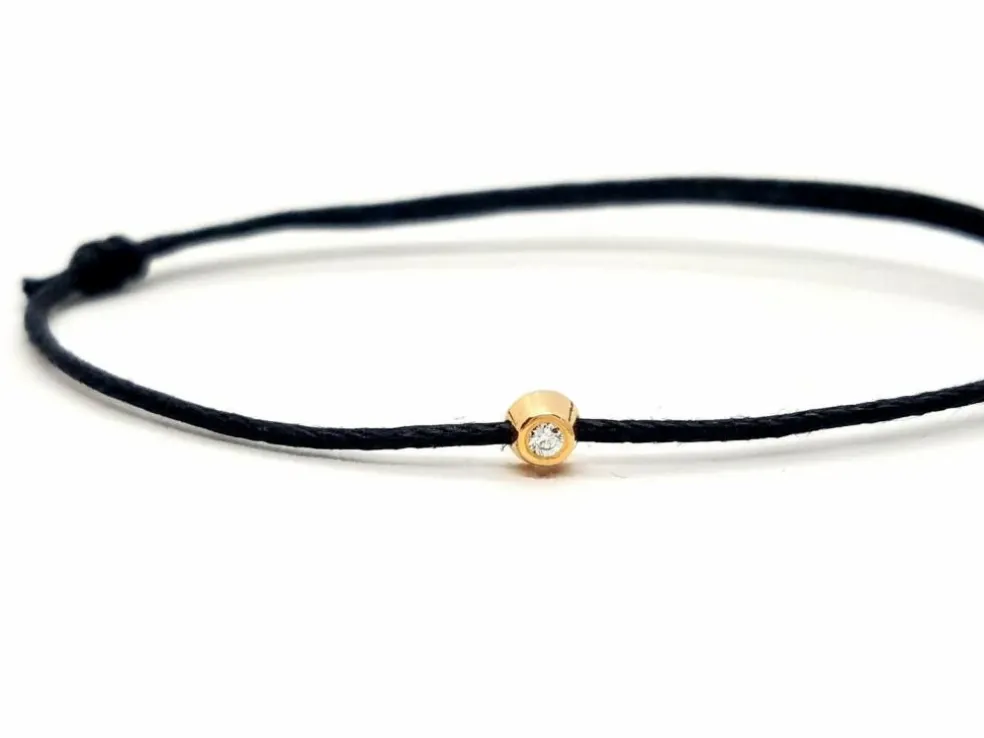 Bracelet Cordon Or rose Diamant