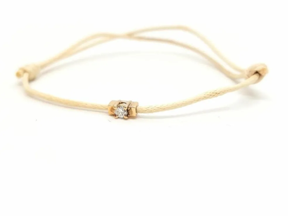 Bracelet Cordon Or rose Diamant